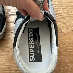 Golden Goose Glitter Silver and Black Sneakers